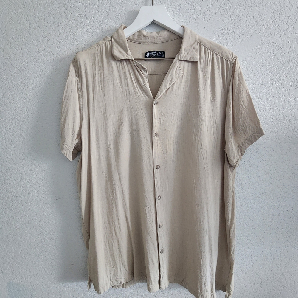 Asics Men's Casual Beige Button Down Shirt